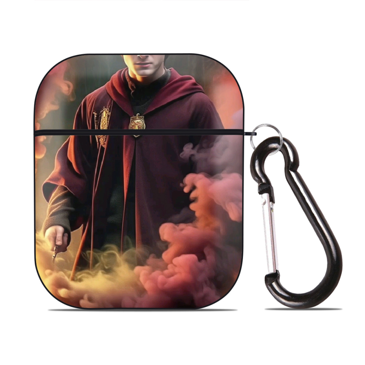 （画像用） Harry Potter ハリー・ポッターシリーズ AirPods 第2世代保護ケース ハードシェル ブラック 耐衝撃・防指紋・カラビナ付き