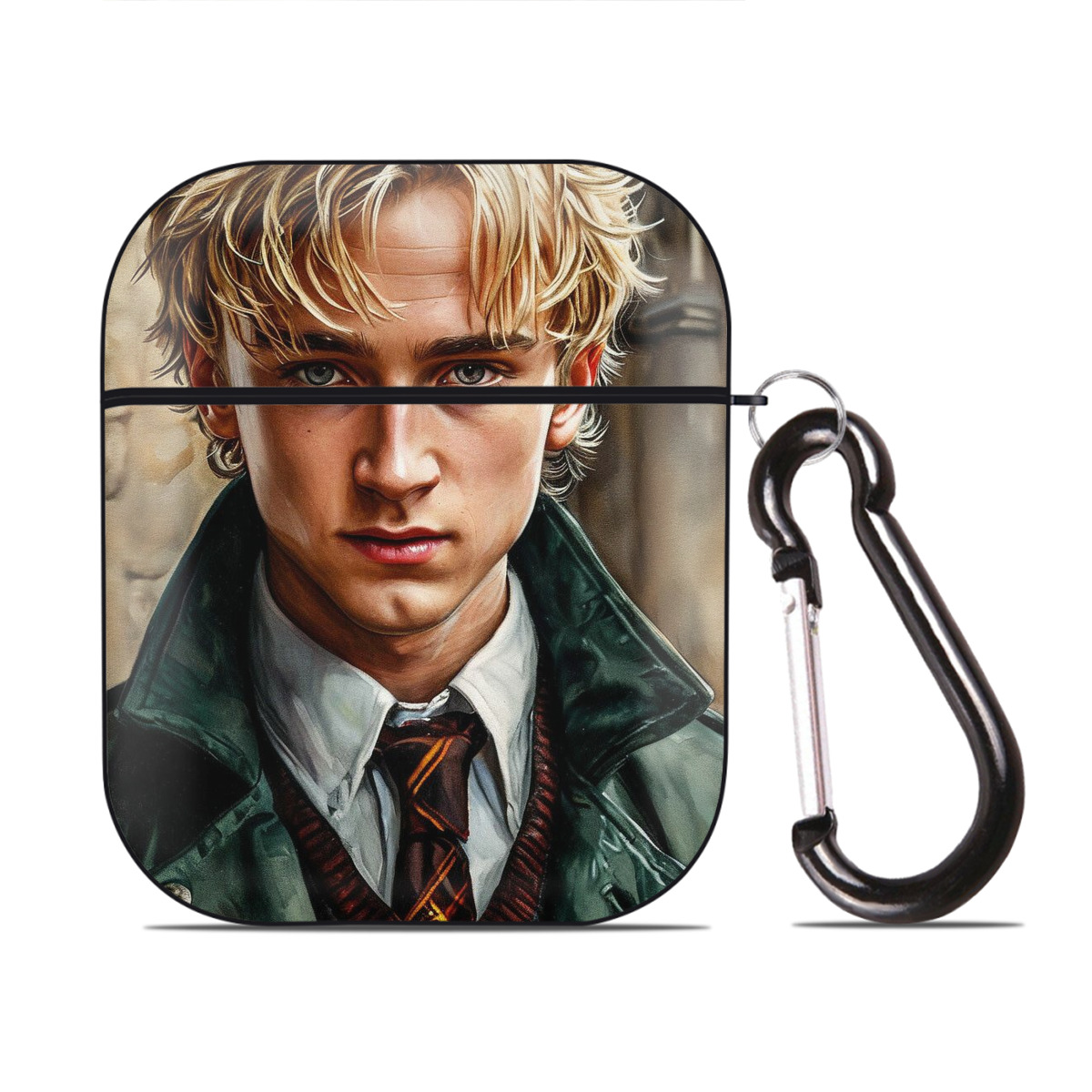 （画像用） Harry Potter ハリー・ポッターシリーズ AirPods 第2世代保護ケース ハードシェル ブラック 耐衝撃・防指紋・カラビナ付き
