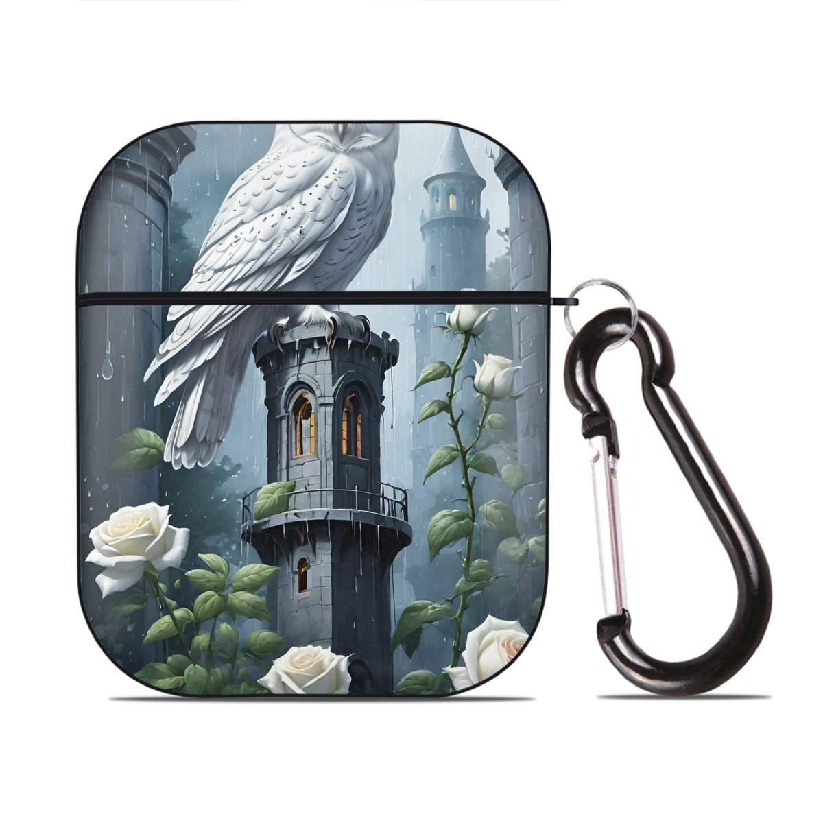 （画像用） Harry Potter ハリー・ポッターシリーズ AirPods 第2世代保護ケース ハードシェル ブラック 耐衝撃・防指紋・カラビナ付き