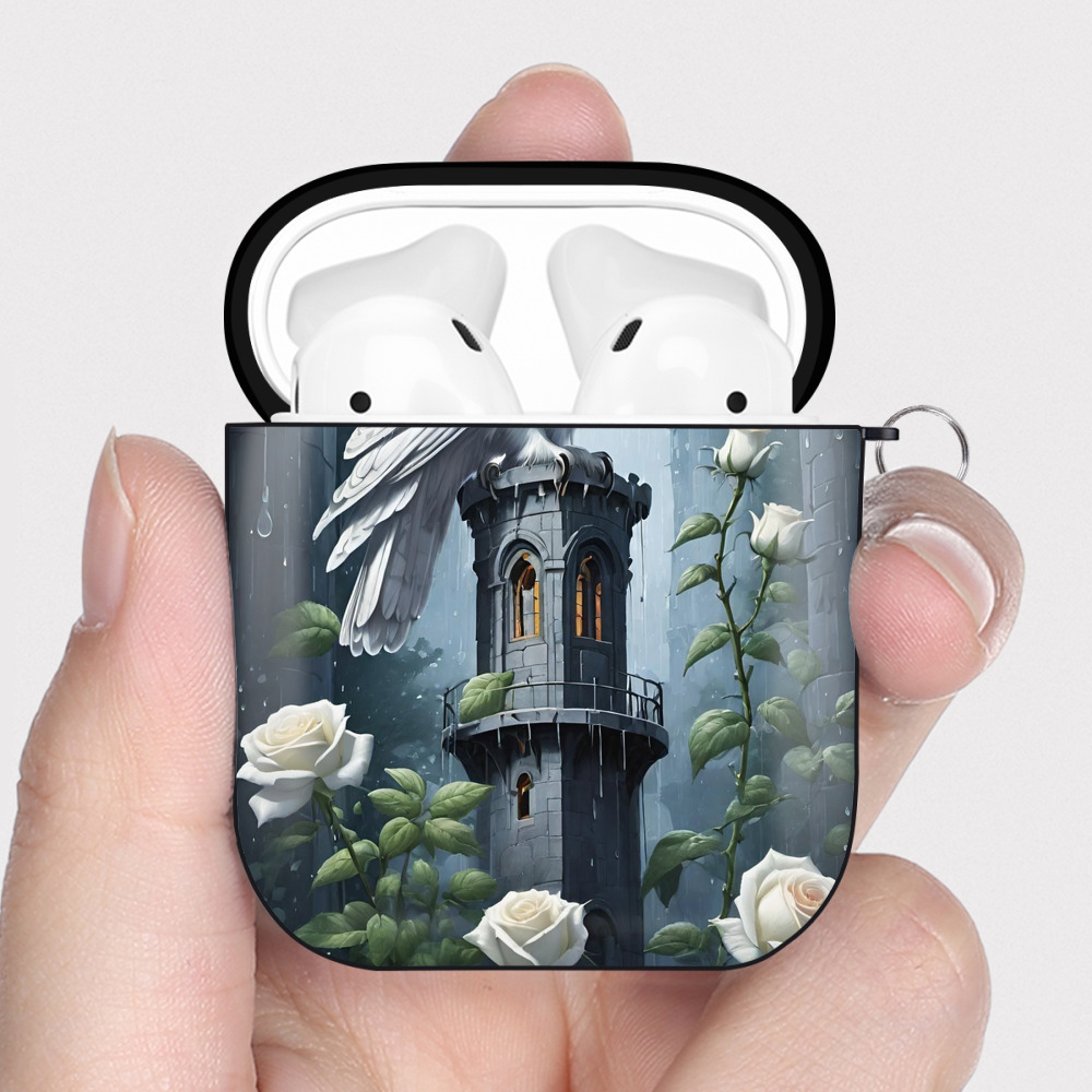 （画像用） Harry Potter ハリー・ポッターシリーズ AirPods 第2世代保護ケース ハードシェル ブラック 耐衝撃・防指紋・カラビナ付き