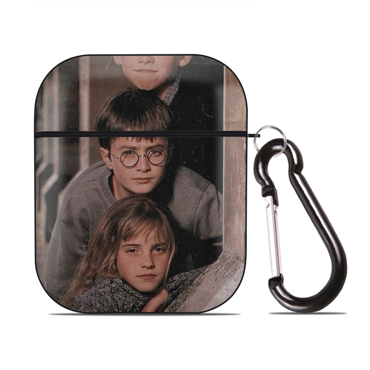 （画像用） Harry Potter ハリー・ポッターシリーズ AirPods 第2世代保護ケース ハードシェル ブラック 耐衝撃・防指紋・カラビナ付き