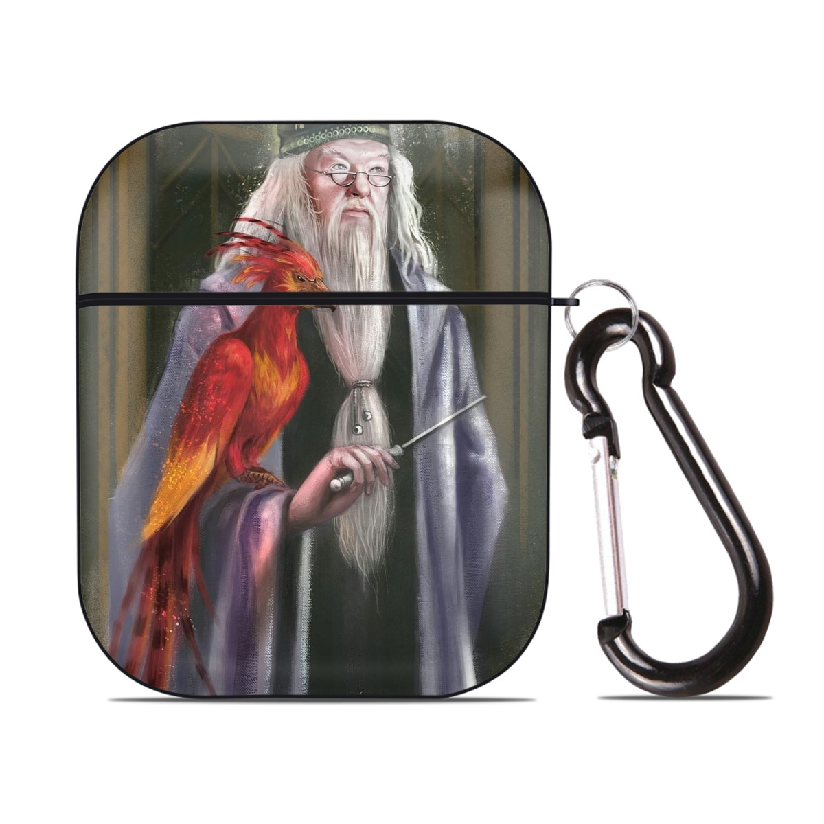 （画像用） Harry Potter ハリー・ポッターシリーズ AirPods 第2世代保護ケース ハードシェル ブラック 耐衝撃・防指紋・カラビナ付き