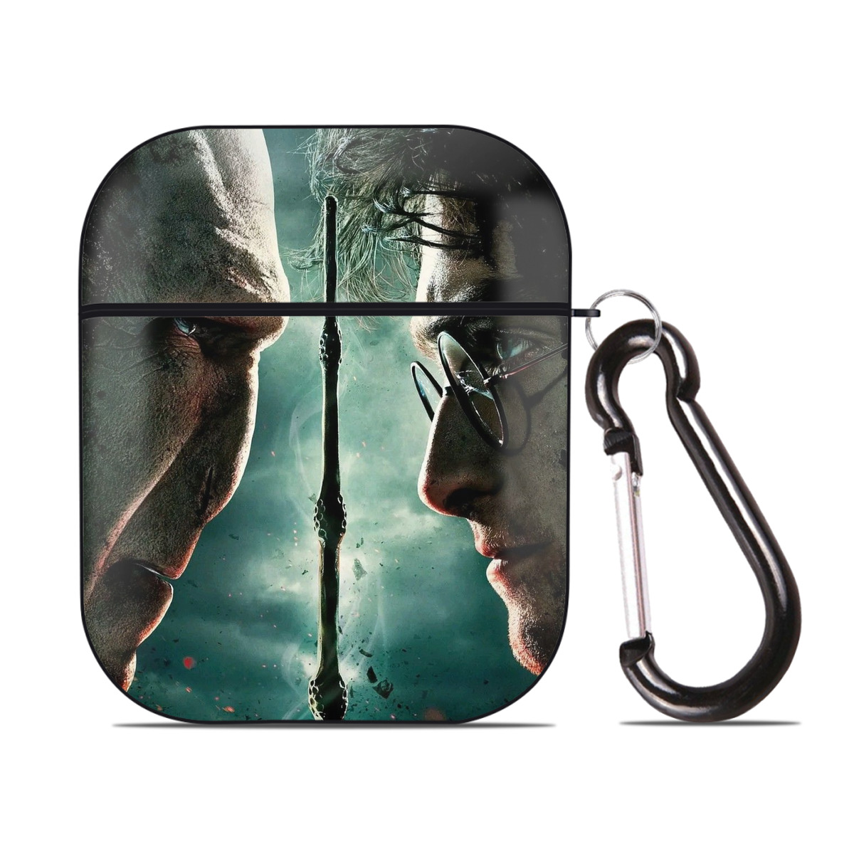 （画像用） Harry Potter ハリー・ポッターシリーズ AirPods 第2世代保護ケース ハードシェル ブラック 耐衝撃・防指紋・カラビナ付き