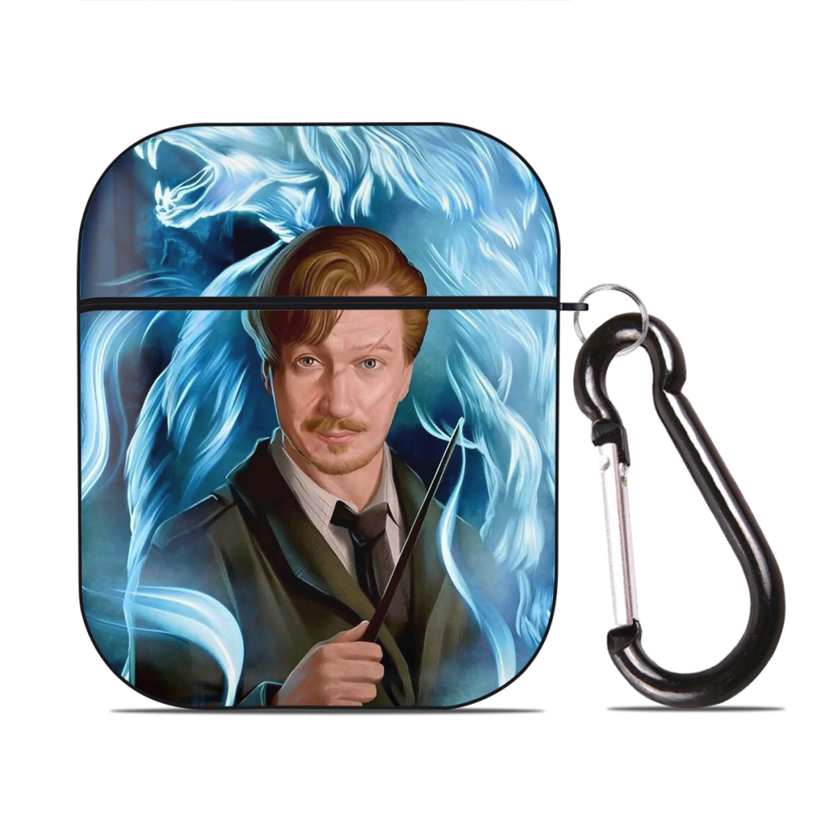 （画像用） Harry Potter ハリー・ポッターシリーズ AirPods 第2世代保護ケース ハードシェル ブラック 耐衝撃・防指紋・カラビナ付き