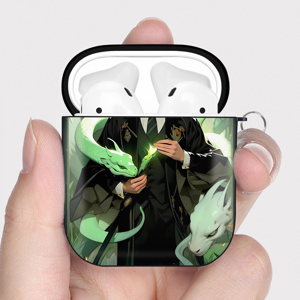 （画像用） Harry Potter ハリー・ポッターシリーズ AirPods 第2世代保護ケース ハードシェル ブラック 耐衝撃・防指紋・カラビナ付き