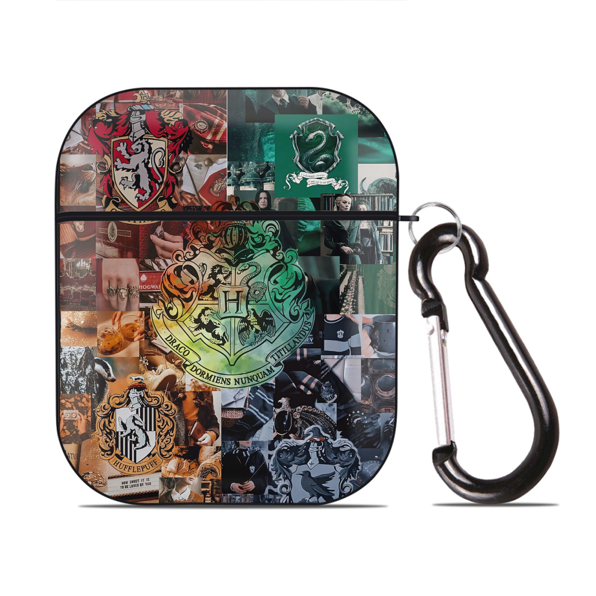 （画像用） Harry Potter ハリー・ポッターシリーズ AirPods 第2世代保護ケース ハードシェル ブラック 耐衝撃・防指紋・カラビナ付き