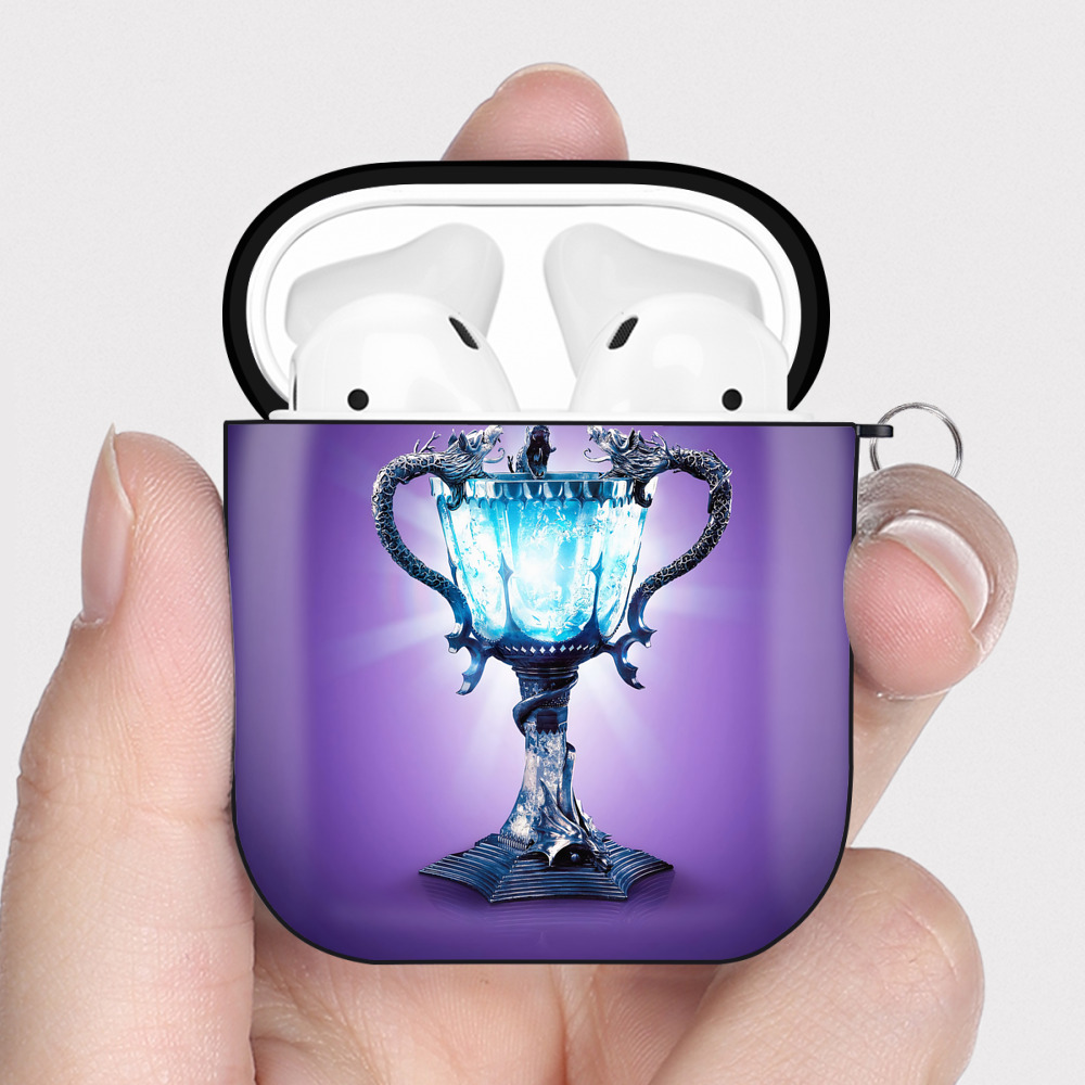 （画像用） Harry Potter ハリー・ポッターシリーズ AirPods 第2世代保護ケース ハードシェル ブラック 耐衝撃・防指紋・カラビナ付き