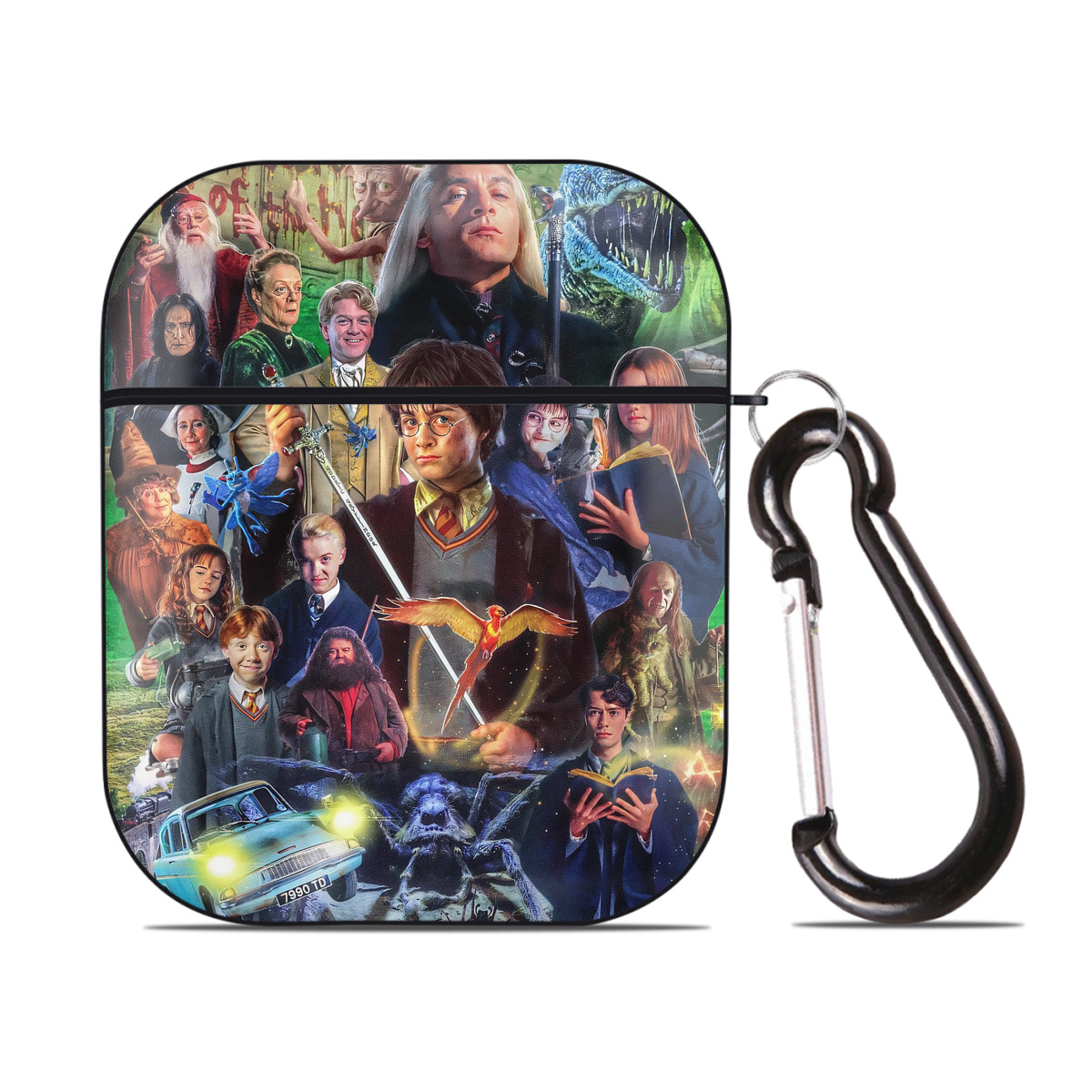 （画像用） Harry Potter ハリー・ポッターシリーズ AirPods 第2世代保護ケース ハードシェル ブラック 耐衝撃・防指紋・カラビナ付き