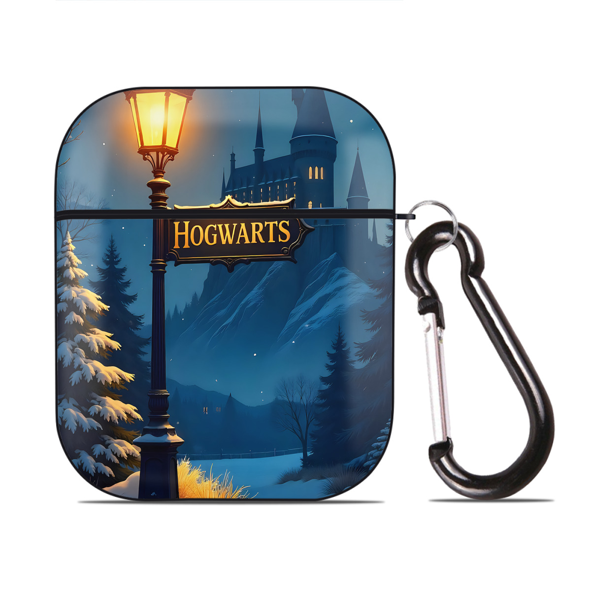 （画像用） Harry Potter ハリー・ポッターシリーズ AirPods 第2世代保護ケース ハードシェル ブラック 耐衝撃・防指紋・カラビナ付き