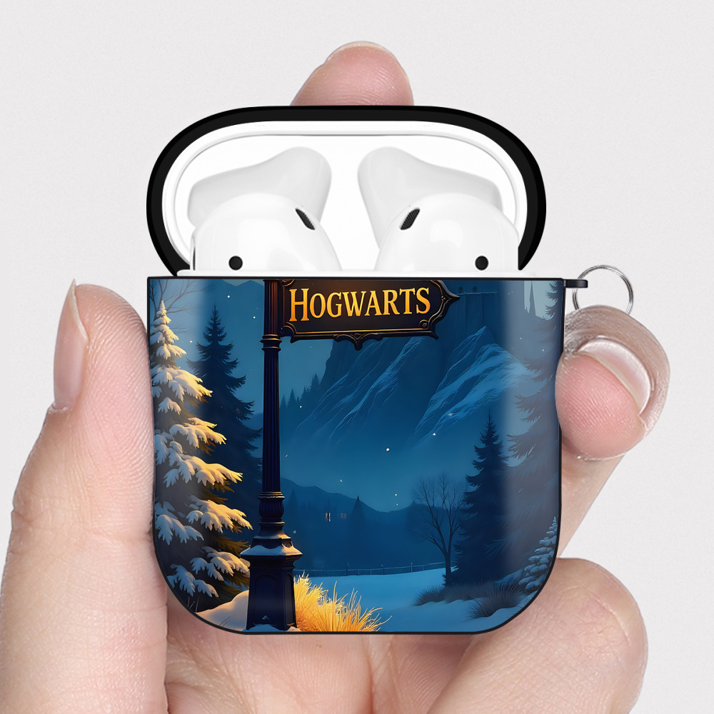 （画像用） Harry Potter ハリー・ポッターシリーズ AirPods 第2世代保護ケース ハードシェル ブラック 耐衝撃・防指紋・カラビナ付き