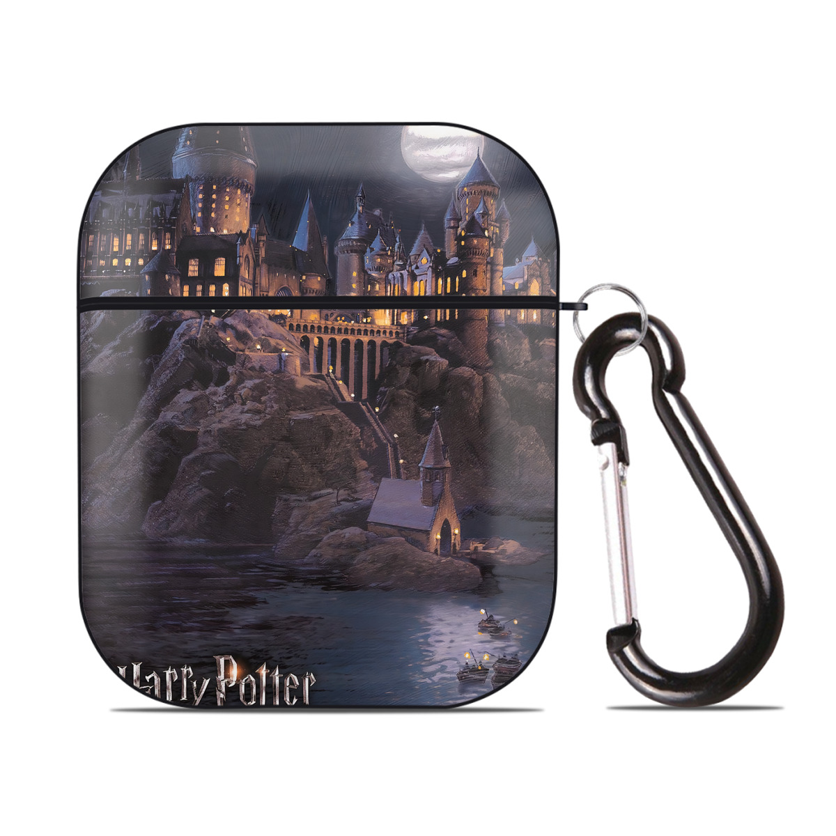 （画像用） Harry Potter ハリー・ポッターシリーズ AirPods 第2世代保護ケース ハードシェル ブラック 耐衝撃・防指紋・カラビナ付き