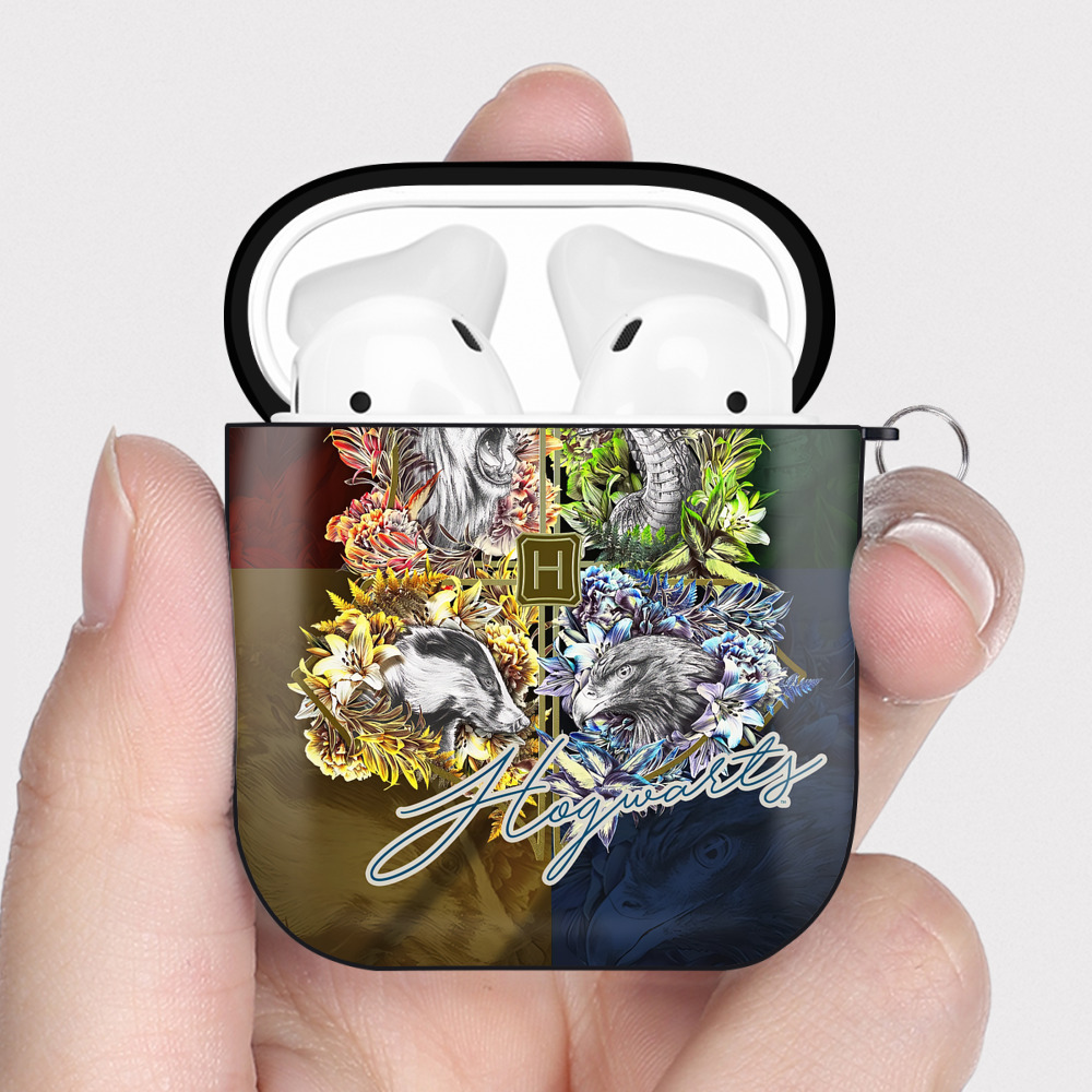 （画像用） Harry Potter ハリー・ポッターシリーズ AirPods 第2世代保護ケース ハードシェル ブラック 耐衝撃・防指紋・カラビナ付き