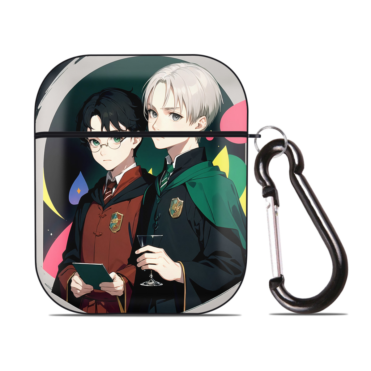 （画像用） Harry Potter ハリー・ポッターシリーズ AirPods 第2世代保護ケース ハードシェル ブラック 耐衝撃・防指紋・カラビナ付き