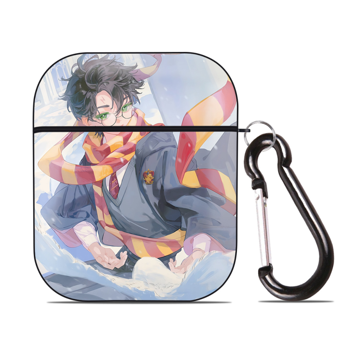（画像用） Harry Potter ハリー・ポッターシリーズ AirPods 第2世代保護ケース ハードシェル ブラック 耐衝撃・防指紋・カラビナ付き