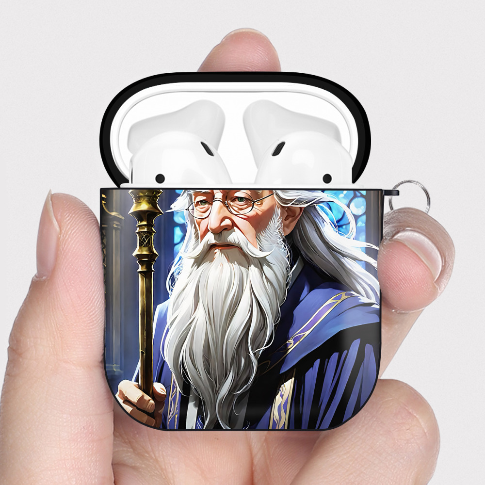 （画像用） Harry Potter ハリー・ポッターシリーズ AirPods 第2世代保護ケース ハードシェル ブラック 耐衝撃・防指紋・カラビナ付き