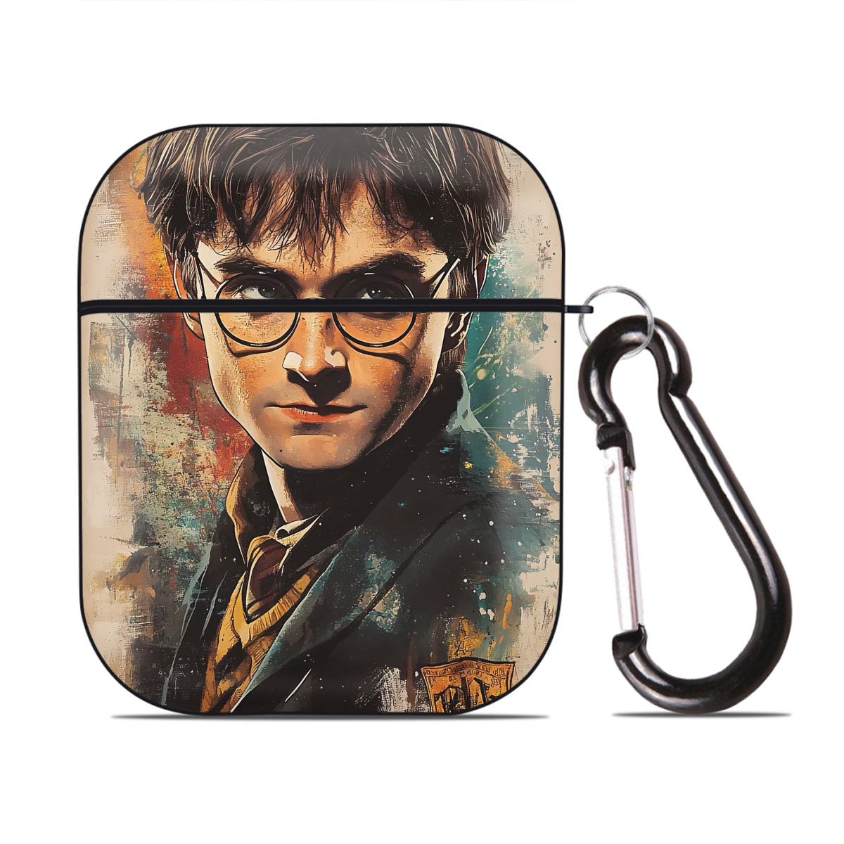 （画像用） Harry Potter ハリー・ポッターシリーズ AirPods 第2世代保護ケース ハードシェル ブラック 耐衝撃・防指紋・カラビナ付き