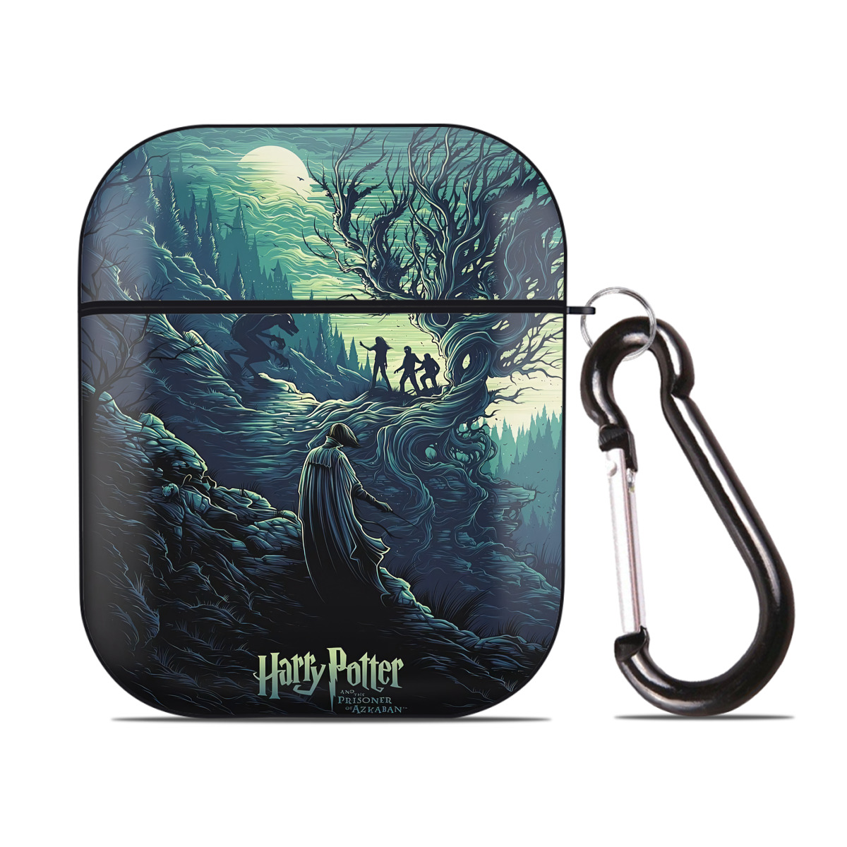 （画像用） Harry Potter ハリー・ポッターシリーズ AirPods 第2世代保護ケース ハードシェル ブラック 耐衝撃・防指紋・カラビナ付き