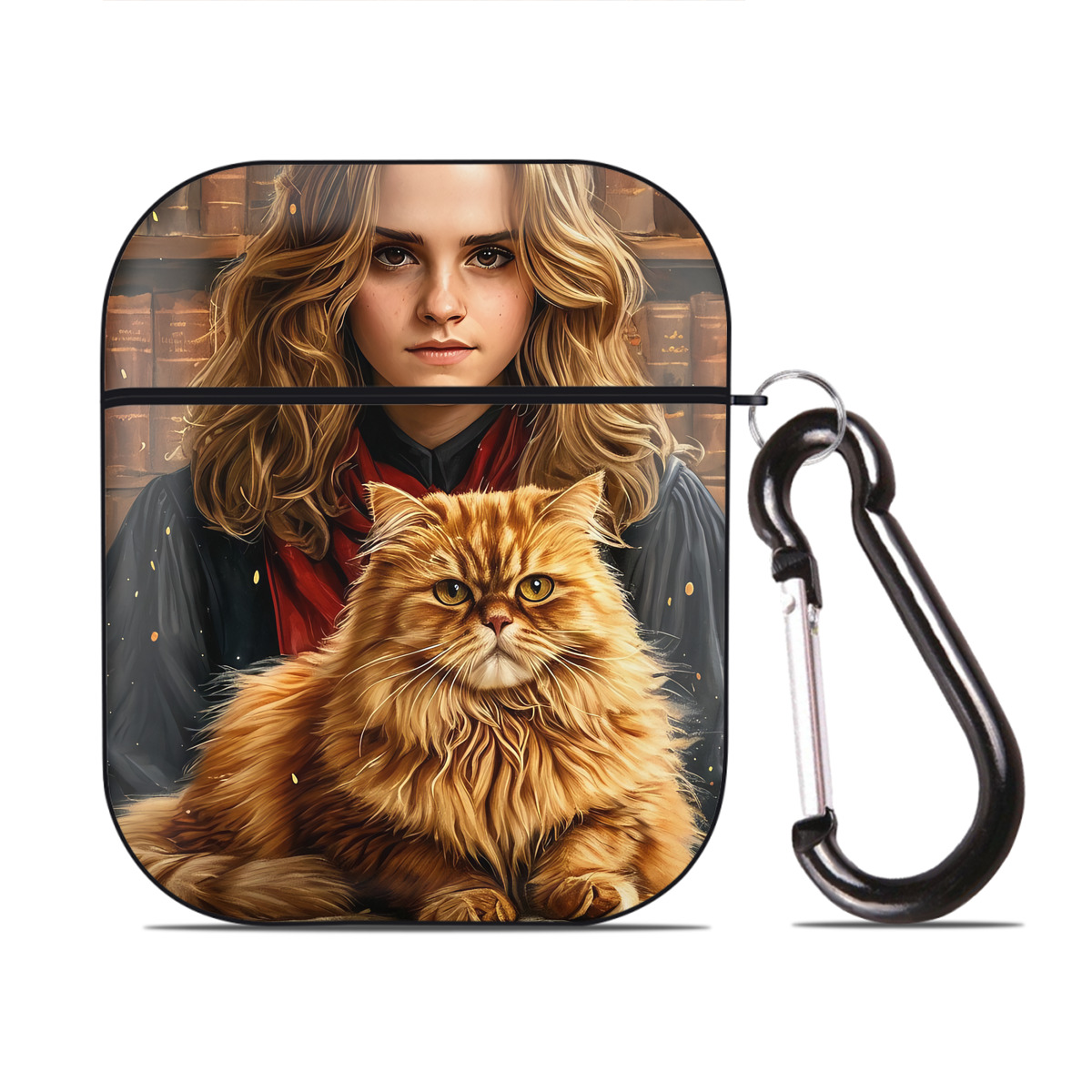 （画像用） Harry Potter ハリー・ポッターシリーズ AirPods 第2世代保護ケース ハードシェル ブラック 耐衝撃・防指紋・カラビナ付き