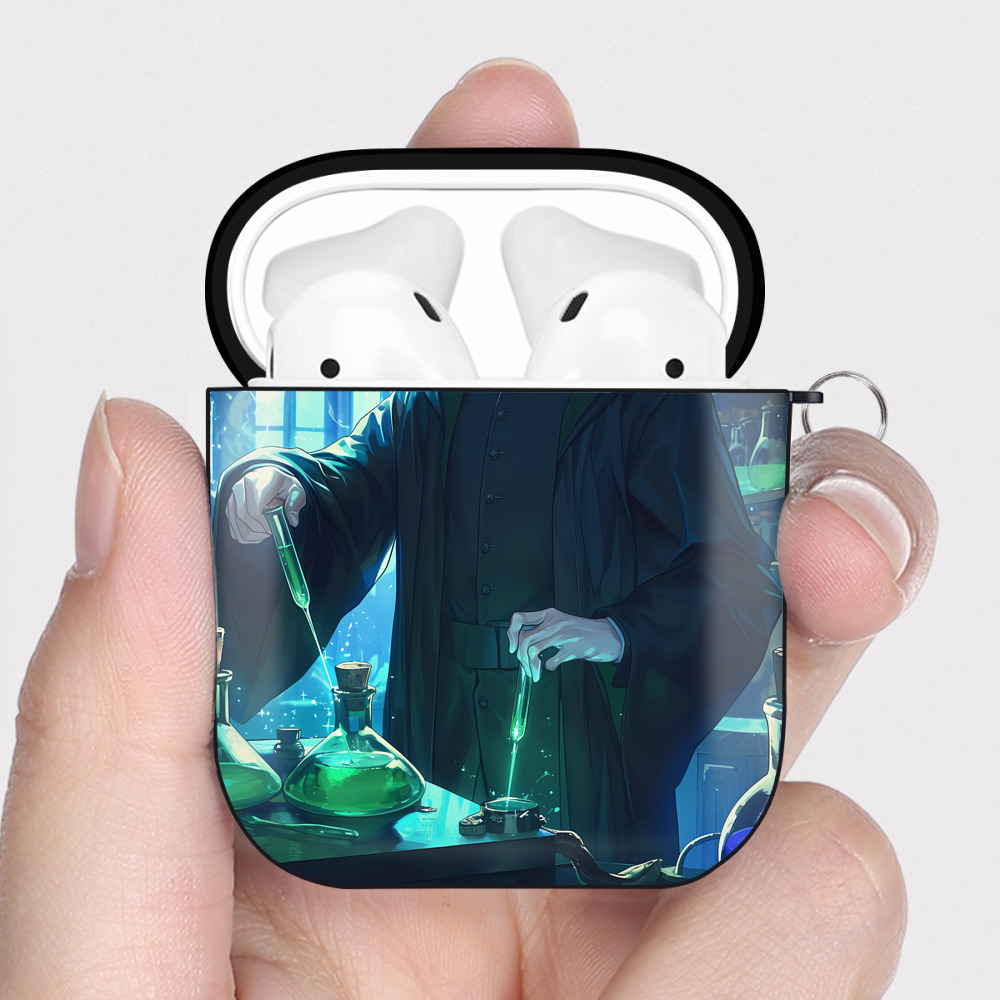 （画像用） Harry Potter ハリー・ポッターシリーズ AirPods 第2世代保護ケース ハードシェル ブラック 耐衝撃・防指紋・カラビナ付き