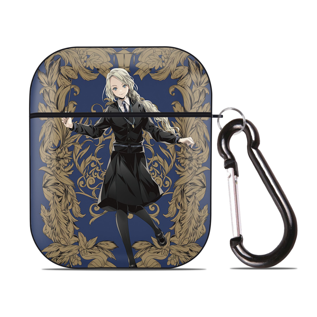 （画像用） Harry Potter ハリー・ポッターシリーズ AirPods 第2世代保護ケース ハードシェル ブラック 耐衝撃・防指紋・カラビナ付き