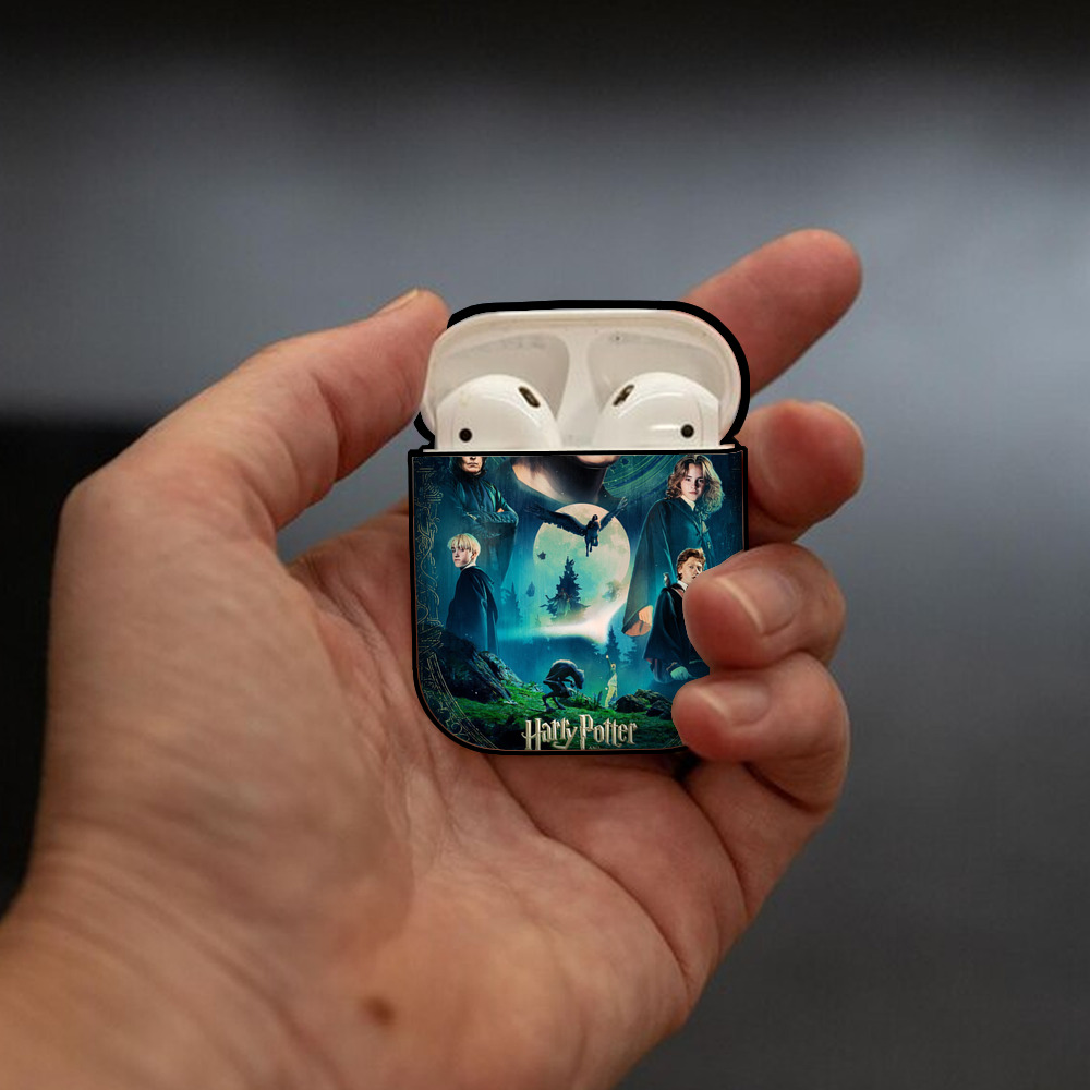 Harry Potter ハリー・ポッターシリーズ AirPods 第2世代保護ケース ハードシェル ブラック 耐衝撃・防指紋・カラビナ付き