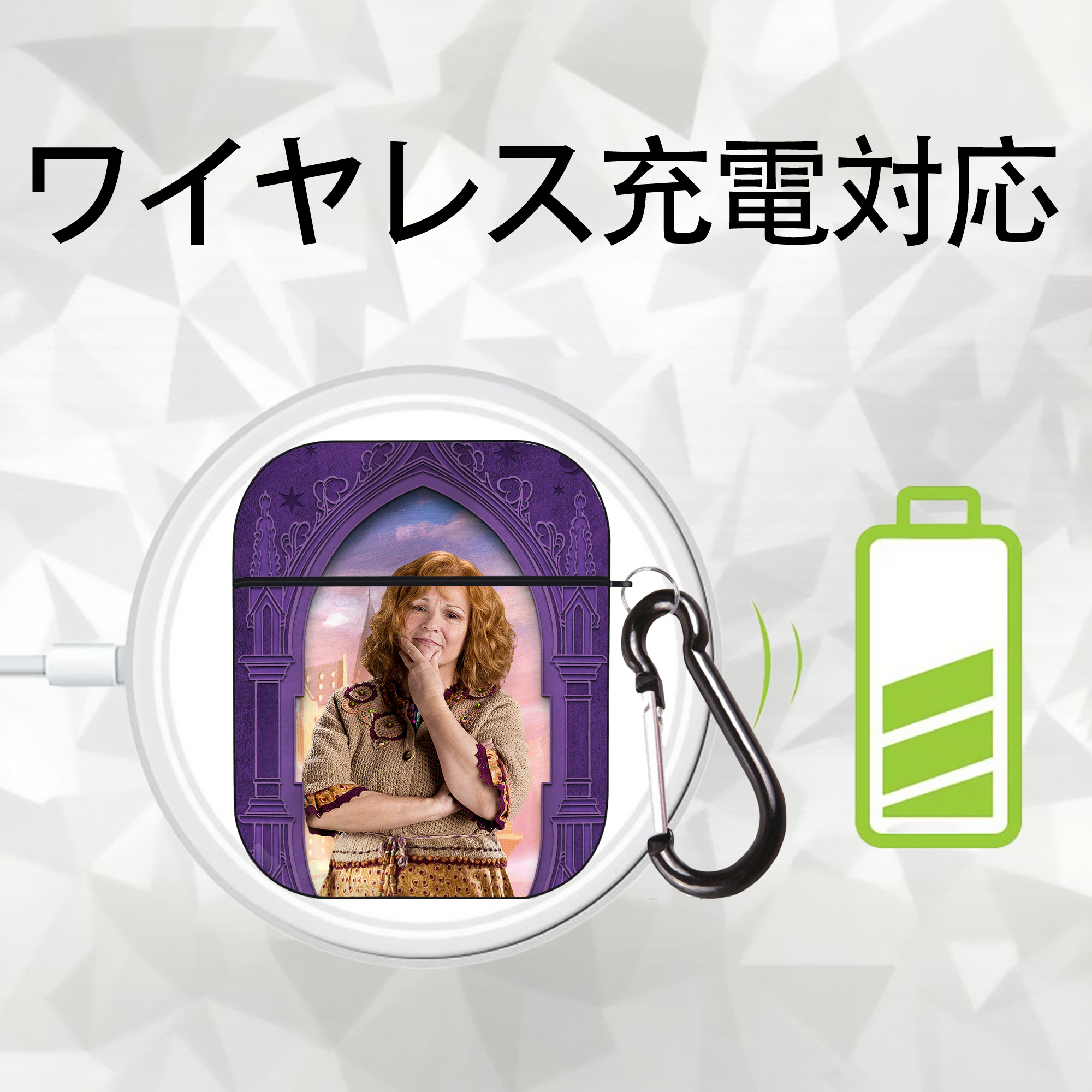 Harry Potter ハリー・ポッターシリーズ AirPods 第2世代保護ケース ハードシェル ブラック 耐衝撃・防指紋・カラビナ付き