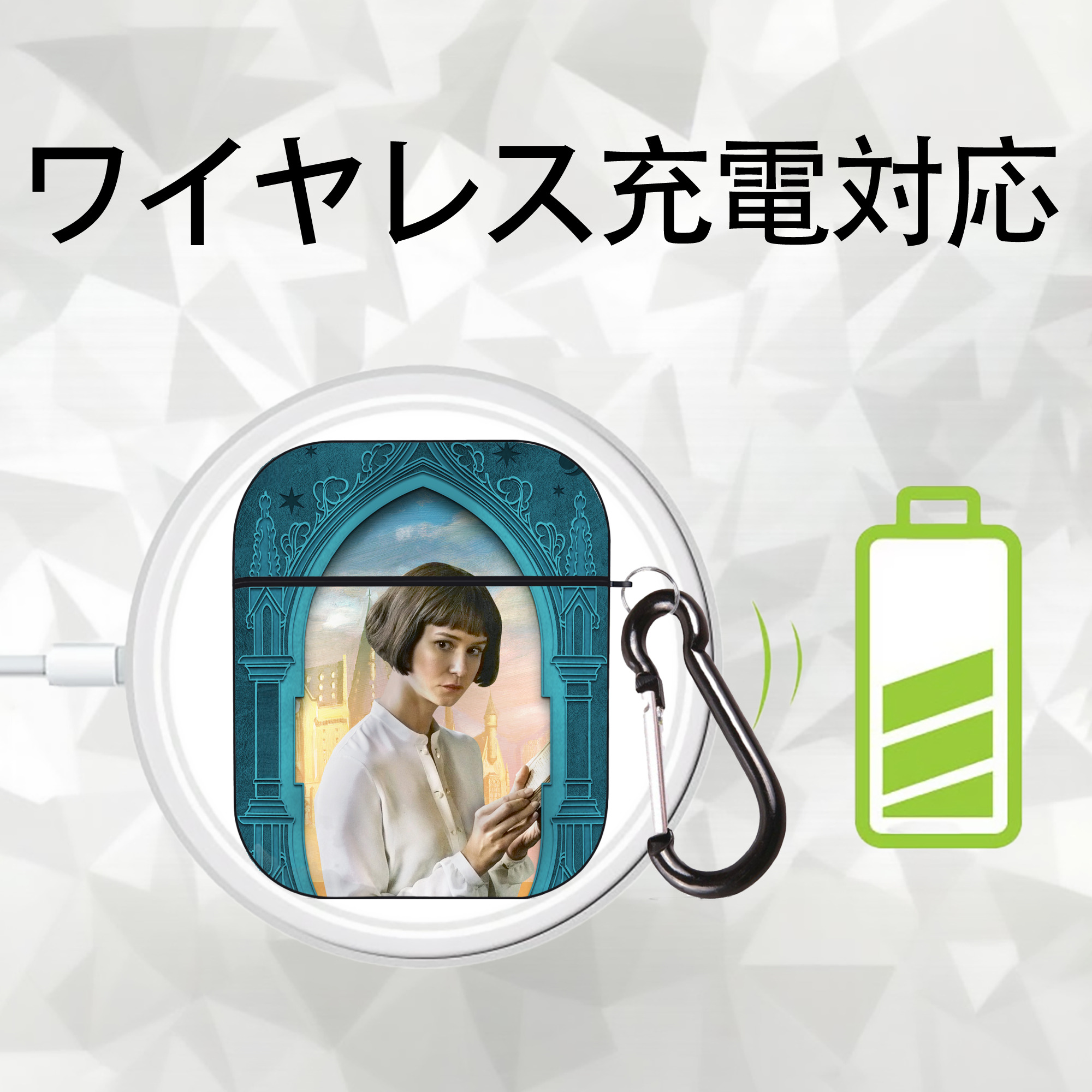 Harry Potter ハリー・ポッターシリーズ AirPods 第2世代保護ケース ハードシェル ブラック 耐衝撃・防指紋・カラビナ付き