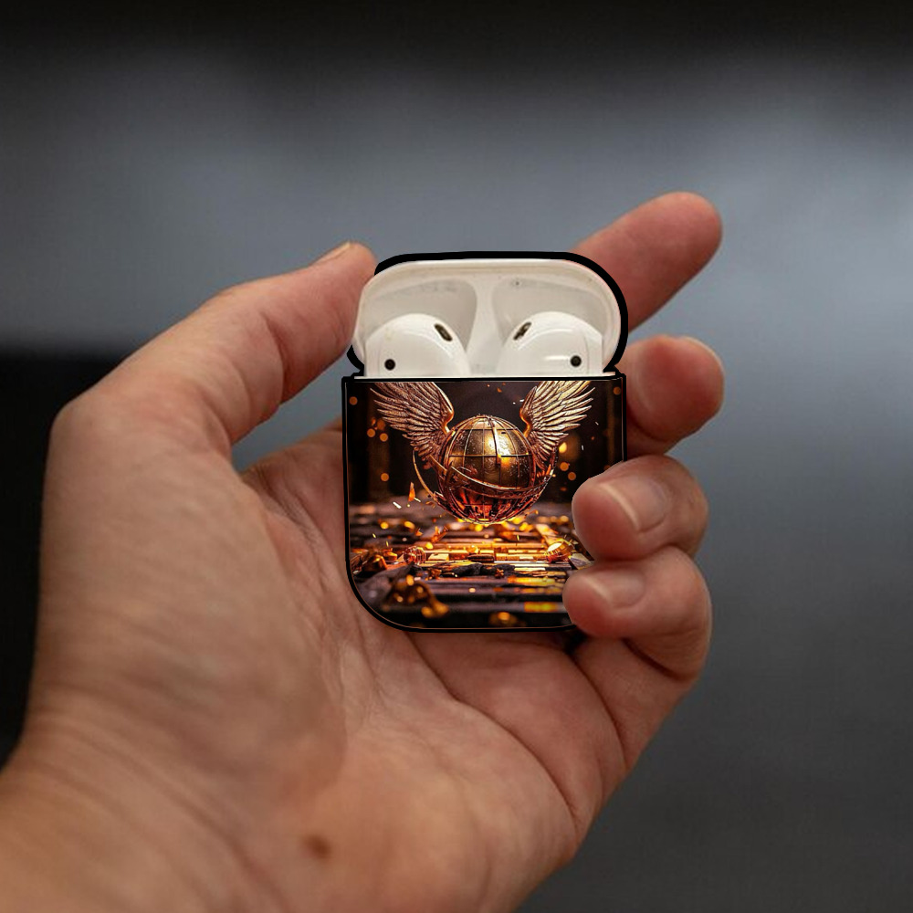 Harry Potter ハリー・ポッターシリーズ AirPods 第2世代保護ケース ハードシェル ブラック 耐衝撃・防指紋・カラビナ付き