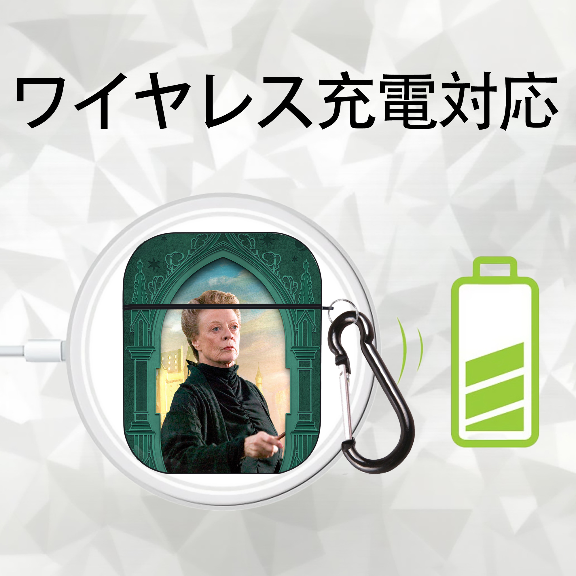 Harry Potter ハリー・ポッターシリーズ AirPods 第2世代保護ケース ハードシェル ブラック 耐衝撃・防指紋・カラビナ付き