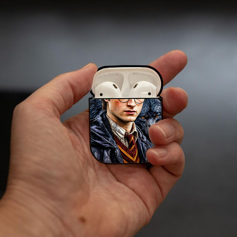 Harry Potter ハリー・ポッターシリーズ AirPods 第2世代保護ケース ハードシェル ブラック 耐衝撃・防指紋・カラビナ付き
