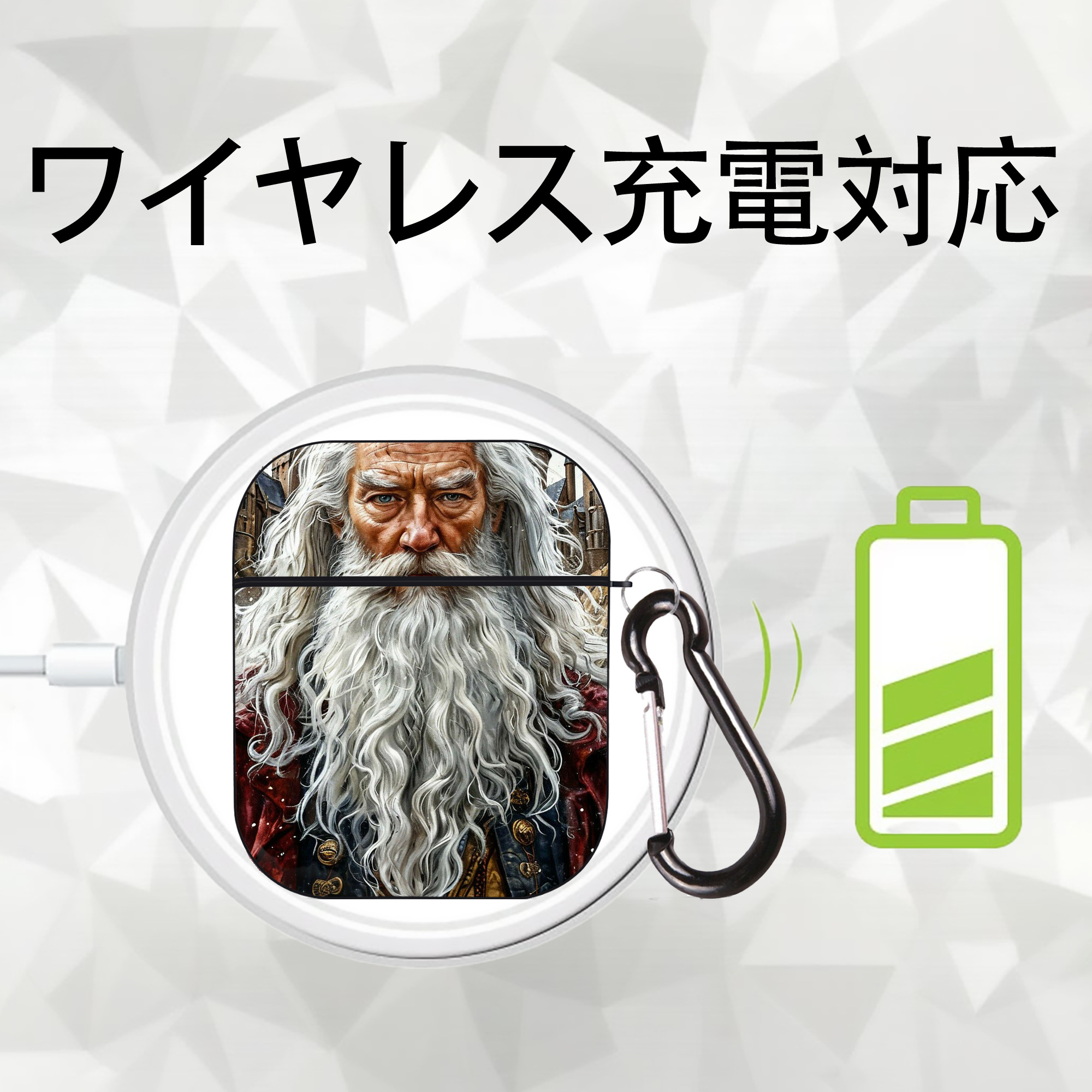 Harry Potter ハリー・ポッターシリーズ AirPods 第2世代保護ケース ハードシェル ブラック 耐衝撃・防指紋・カラビナ付き