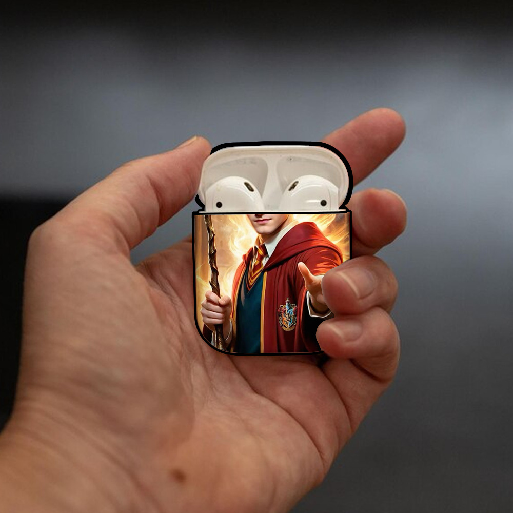Harry Potter ハリー・ポッターシリーズ AirPods 第2世代保護ケース ハードシェル ブラック 耐衝撃・防指紋・カラビナ付き