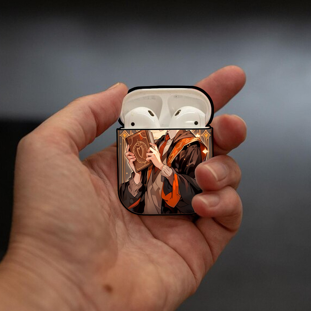 Harry Potter ハリー・ポッターシリーズ AirPods 第2世代保護ケース ハードシェル ブラック 耐衝撃・防指紋・カラビナ付き