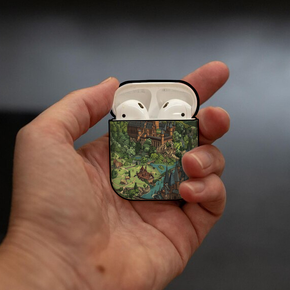 Harry Potter ハリー・ポッターシリーズ AirPods 第2世代保護ケース ハードシェル ブラック 耐衝撃・防指紋・カラビナ付き