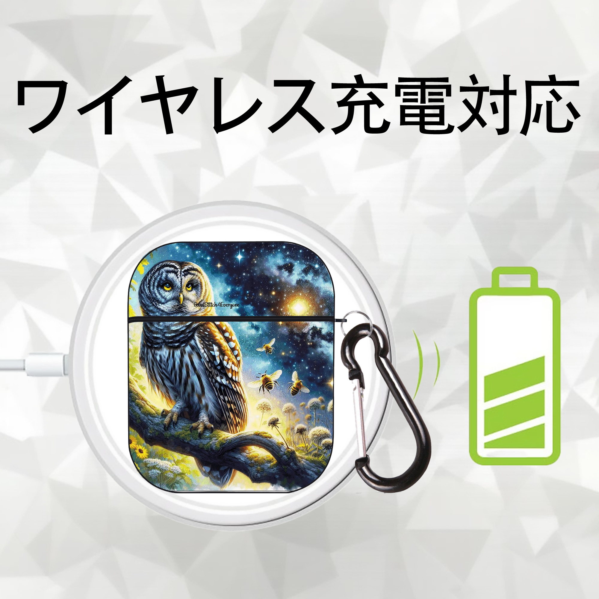 Harry Potter ハリー・ポッターシリーズ AirPods 第2世代保護ケース ハードシェル ブラック 耐衝撃・防指紋・カラビナ付き