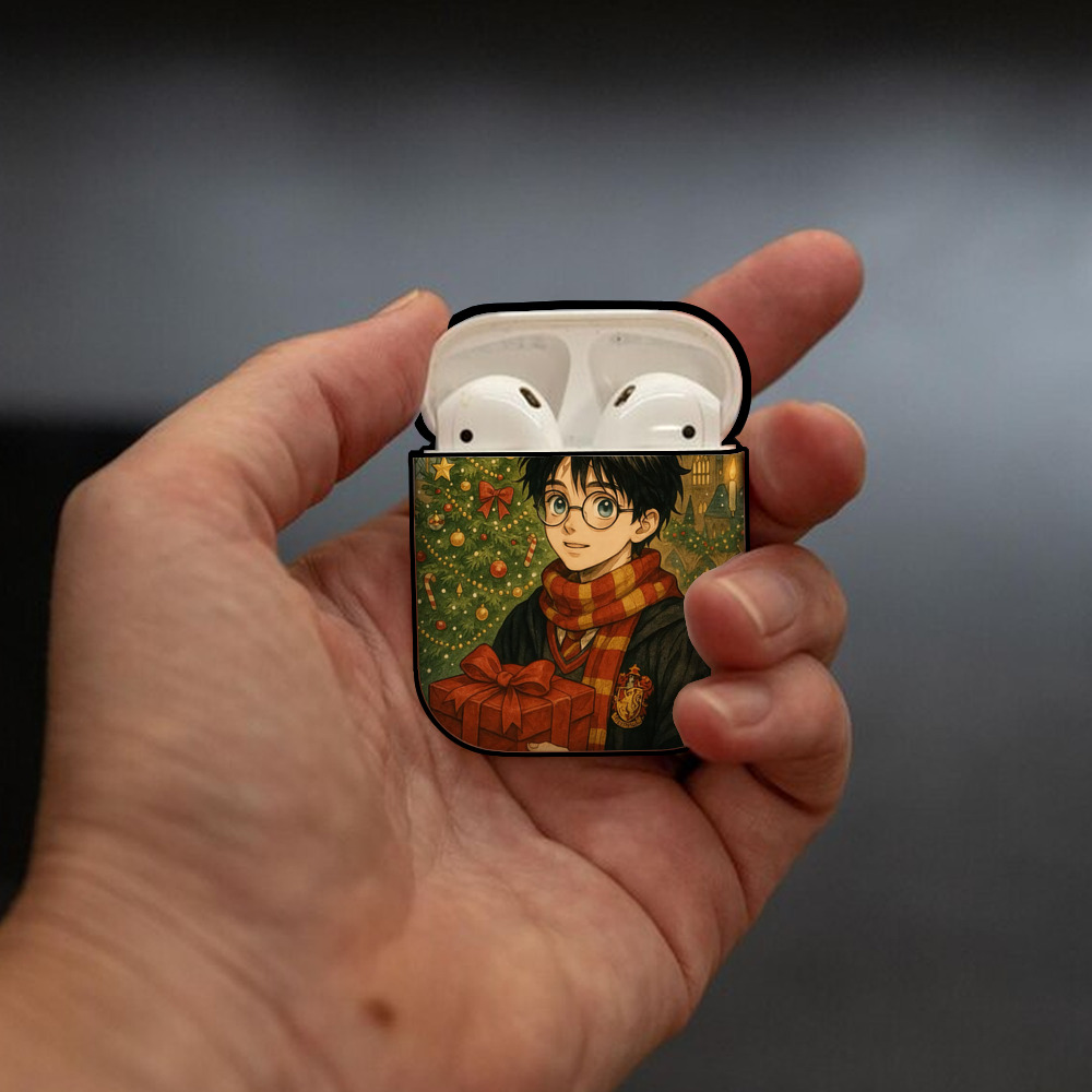 Harry Potter ハリー・ポッターシリーズ AirPods 第2世代保護ケース ハードシェル ブラック 耐衝撃・防指紋・カラビナ付き