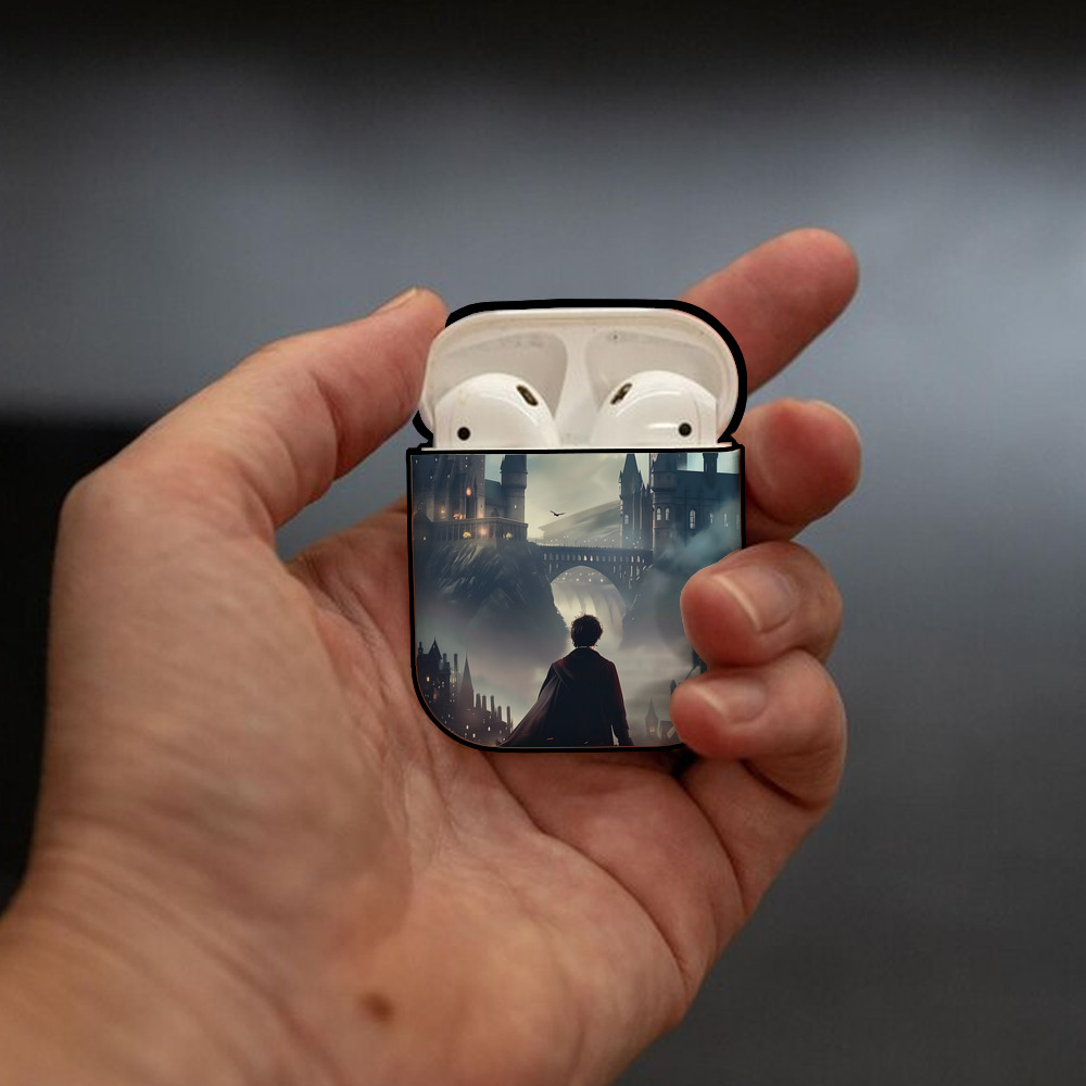 Harry Potter ハリー・ポッターシリーズ AirPods 第2世代保護ケース ハードシェル ブラック 耐衝撃・防指紋・カラビナ付き