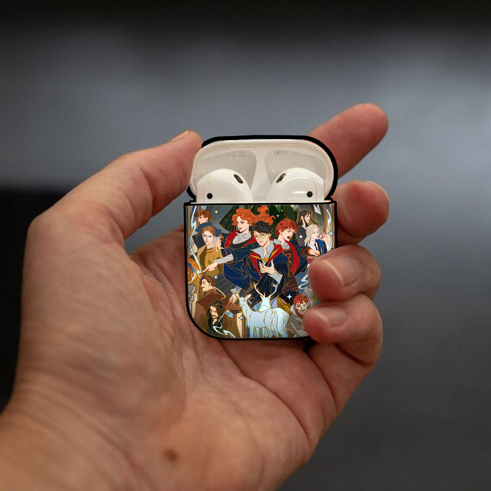 Harry Potter ハリー・ポッターシリーズ AirPods 第2世代保護ケース ハードシェル ブラック 耐衝撃・防指紋・カラビナ付き