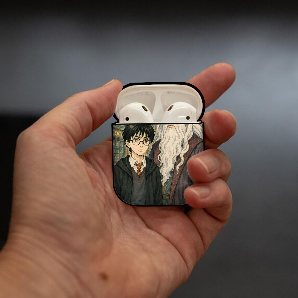 Harry Potter ハリー・ポッターシリーズ AirPods 第2世代保護ケース ハードシェル ブラック 耐衝撃・防指紋・カラビナ付き
