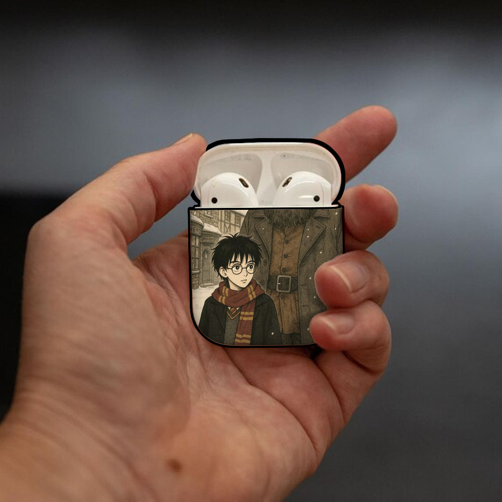 Harry Potter ハリー・ポッターシリーズ AirPods 第2世代保護ケース ハードシェル ブラック 耐衝撃・防指紋・カラビナ付き