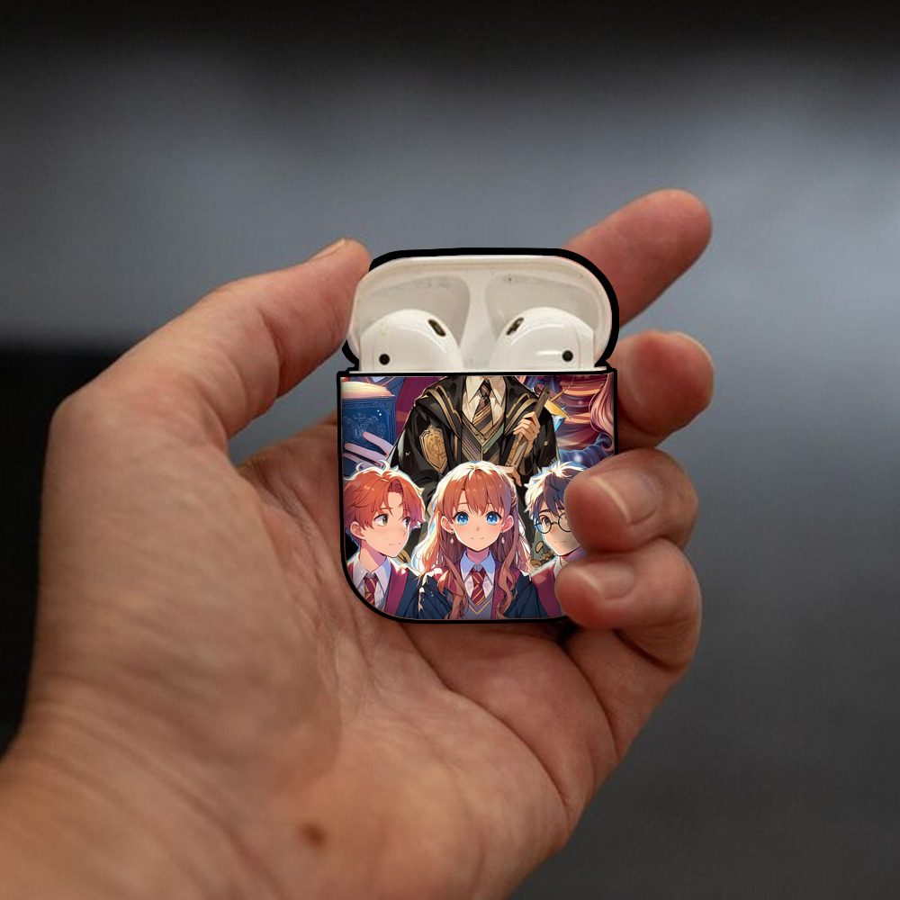 Harry Potter ハリー・ポッターシリーズ AirPods 第2世代保護ケース ハードシェル ブラック 耐衝撃・防指紋・カラビナ付き