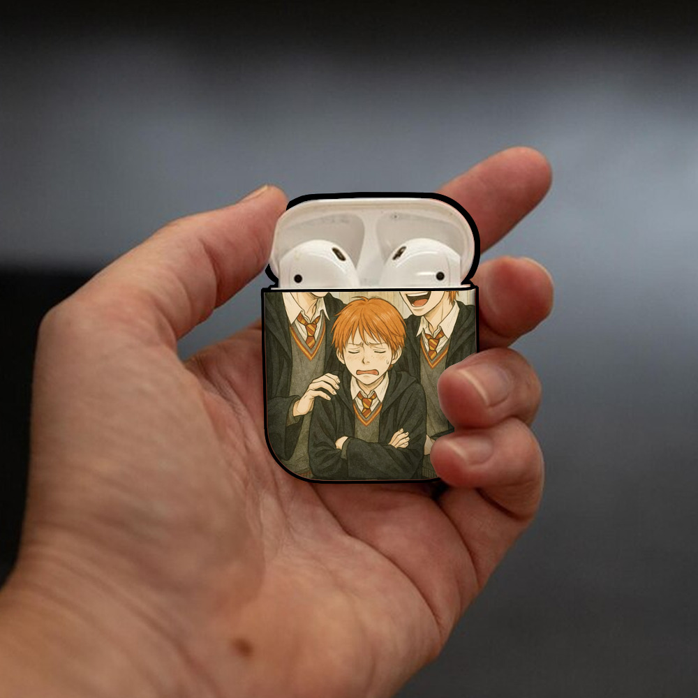 Harry Potter ハリー・ポッターシリーズ AirPods 第2世代保護ケース ハードシェル ブラック 耐衝撃・防指紋・カラビナ付き
