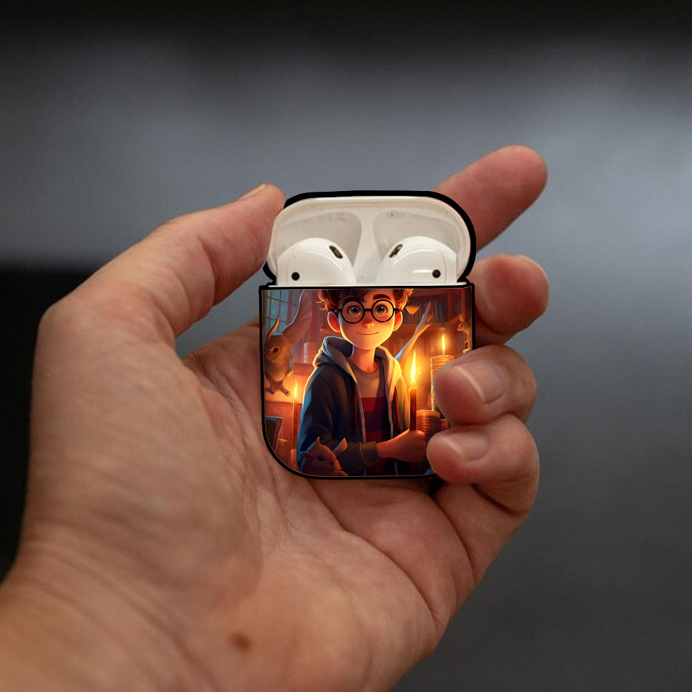 Harry Potter ハリー・ポッターシリーズ AirPods 第2世代保護ケース ハードシェル ブラック 耐衝撃・防指紋・カラビナ付き
