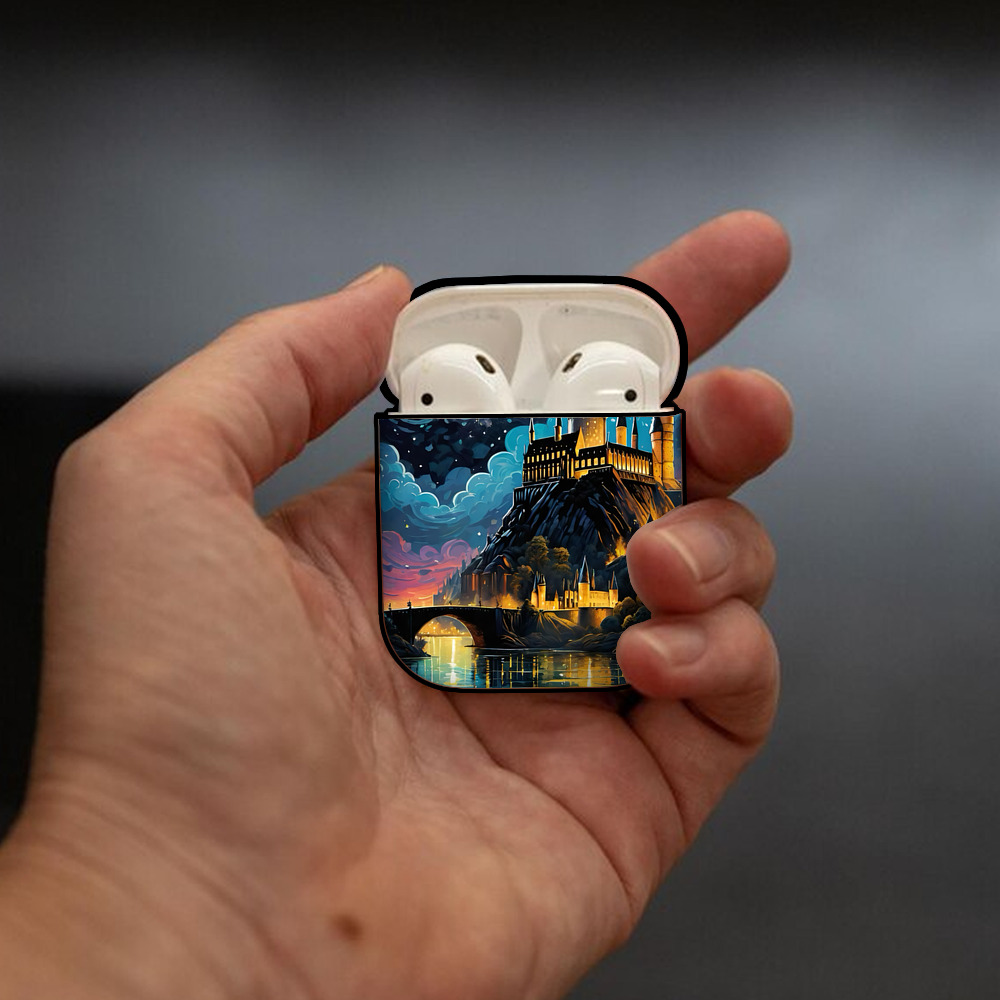 Harry Potter ハリー・ポッターシリーズ AirPods 第2世代保護ケース ハードシェル ブラック 耐衝撃・防指紋・カラビナ付き