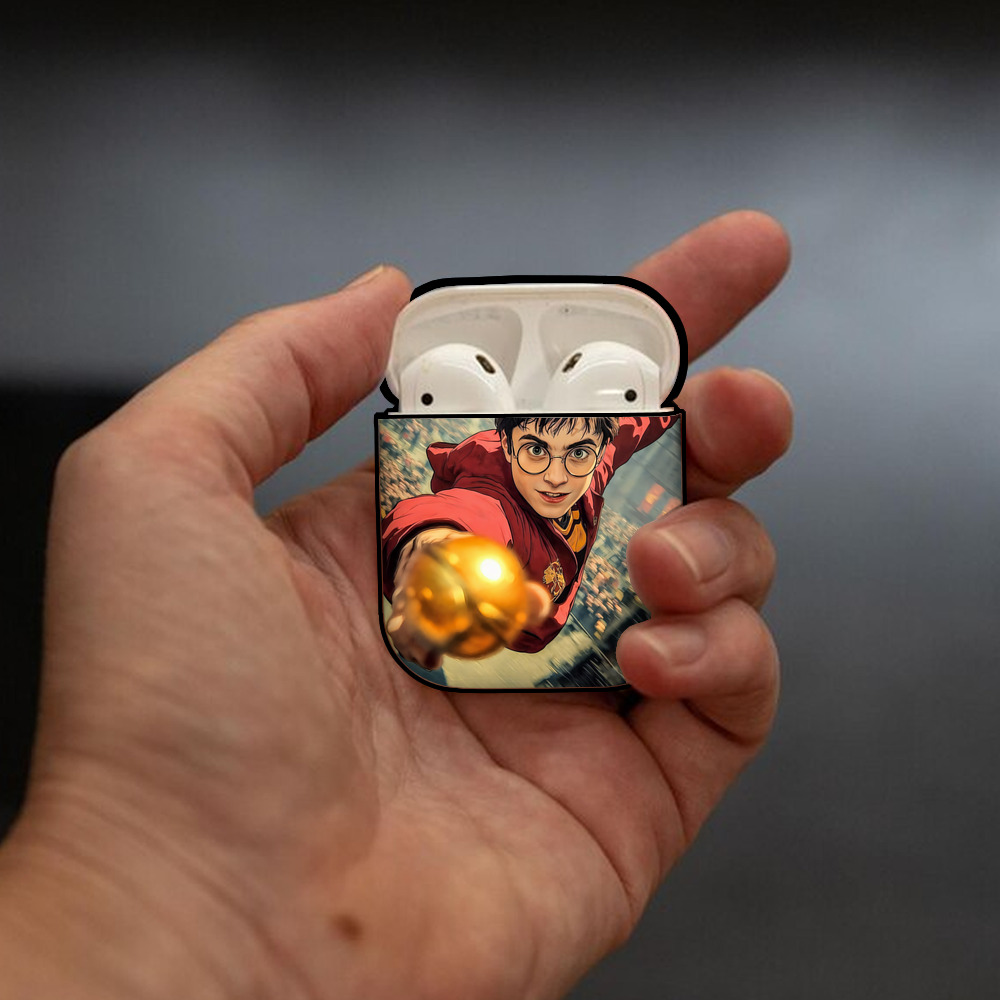 Harry Potter ハリー・ポッターシリーズ AirPods 第2世代保護ケース ハードシェル ブラック 耐衝撃・防指紋・カラビナ付き