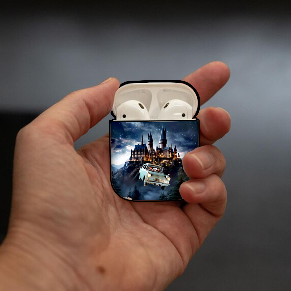 Harry Potter ハリー・ポッターシリーズ AirPods 第2世代保護ケース ハードシェル ブラック 耐衝撃・防指紋・カラビナ付き
