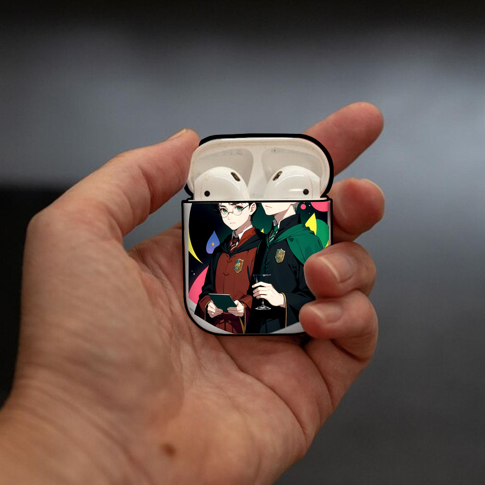 Harry Potter ハリー・ポッターシリーズ AirPods 第2世代保護ケース ハードシェル ブラック 耐衝撃・防指紋・カラビナ付き