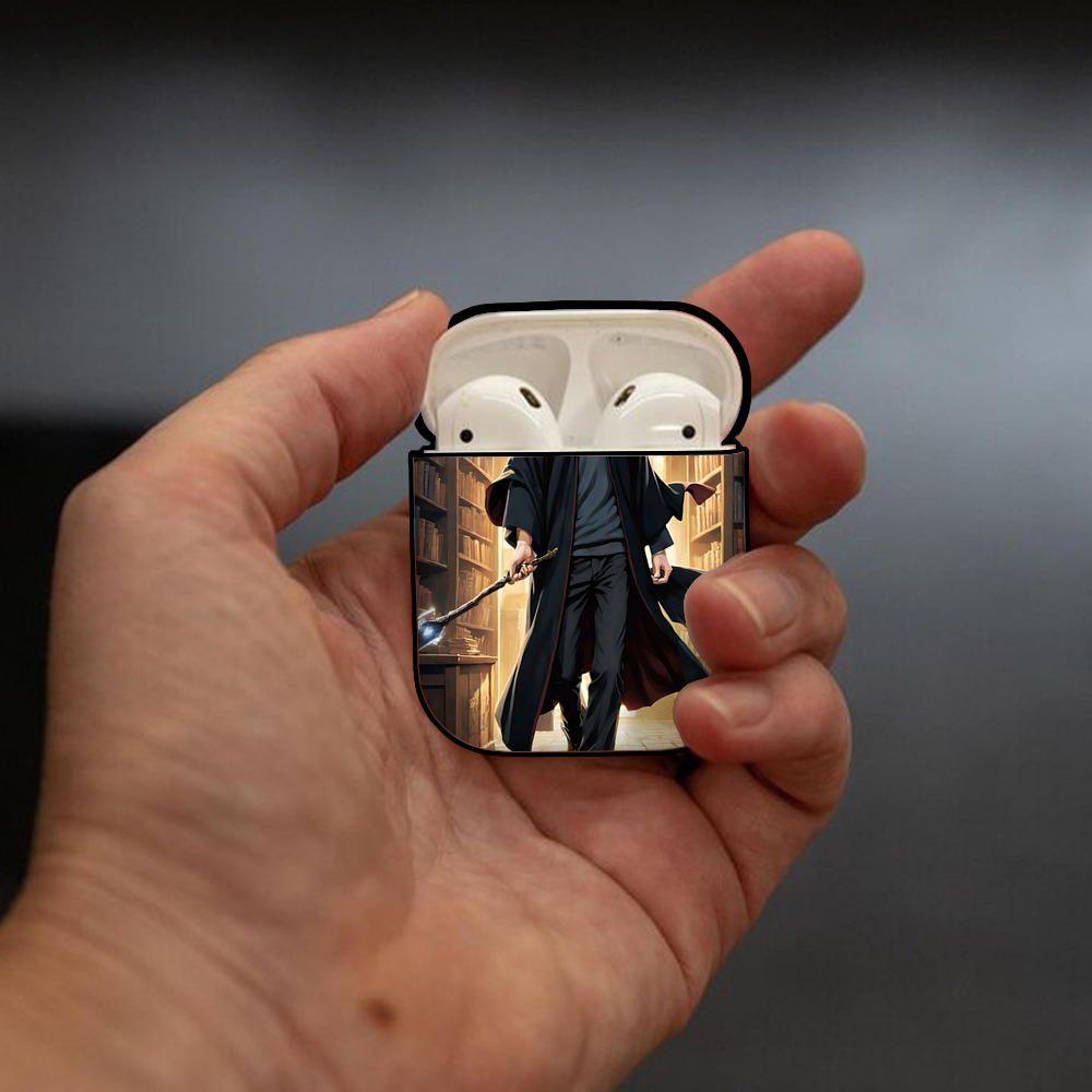 Harry Potter ハリー・ポッターシリーズ AirPods 第2世代保護ケース ハードシェル ブラック 耐衝撃・防指紋・カラビナ付き