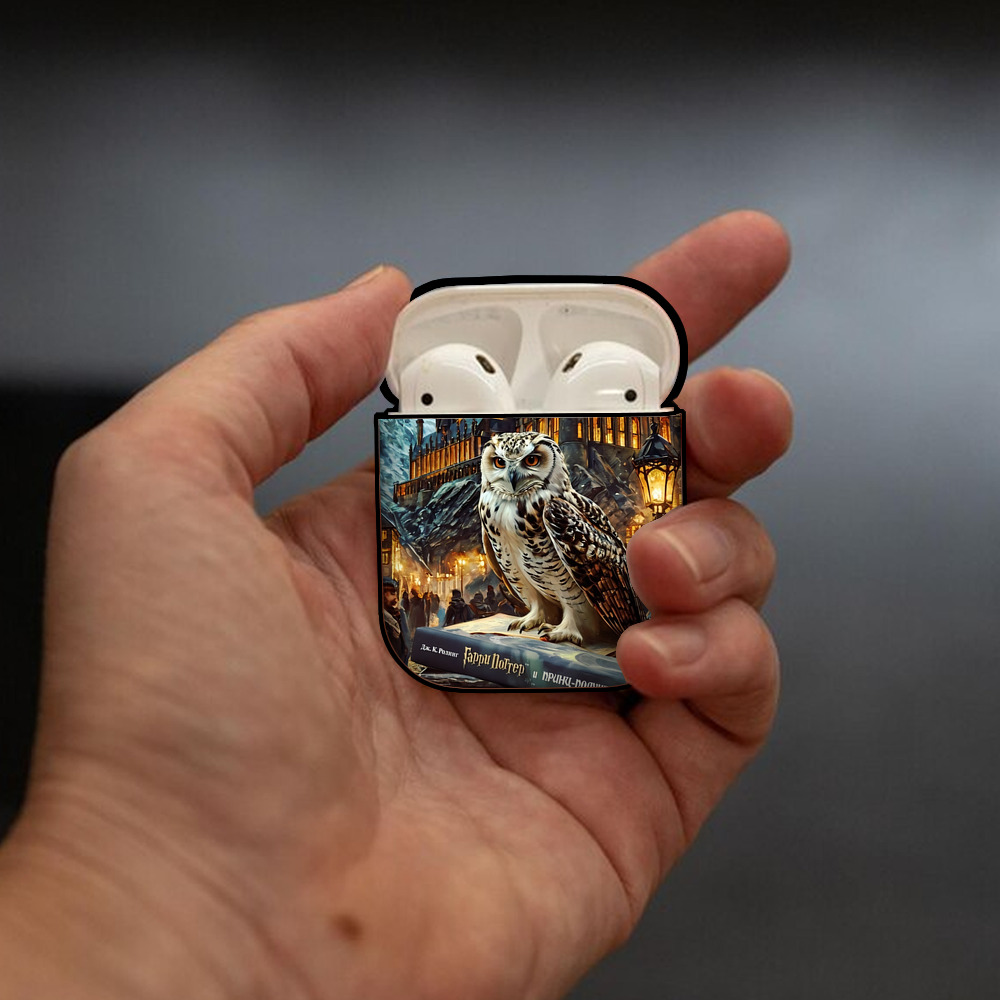 Harry Potter ハリー・ポッターシリーズ AirPods 第2世代保護ケース ハードシェル ブラック 耐衝撃・防指紋・カラビナ付き