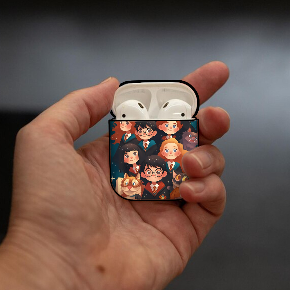 Harry Potter ハリー・ポッターシリーズ AirPods 第2世代保護ケース ハードシェル ブラック 耐衝撃・防指紋・カラビナ付き
